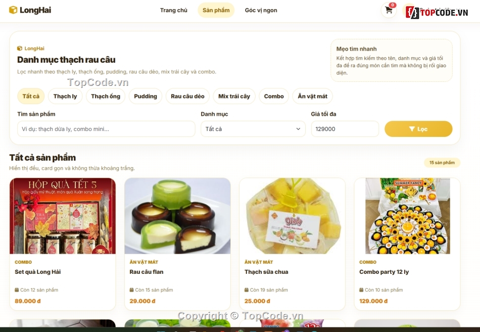 Website bán rau,website bán thạch,web bán thạch